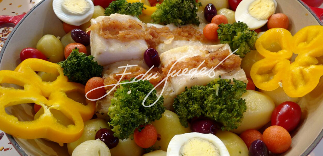 Bacalhoada com legumes e cebola dourada - Receitas Edu Guedes - Site Oficial